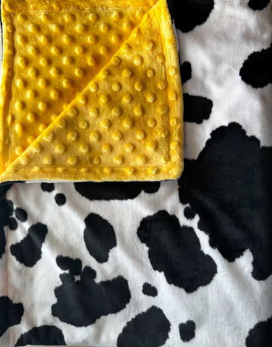 Yellow Cow Minky Blanket