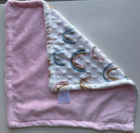 Pink Rainbows Minky Lovey