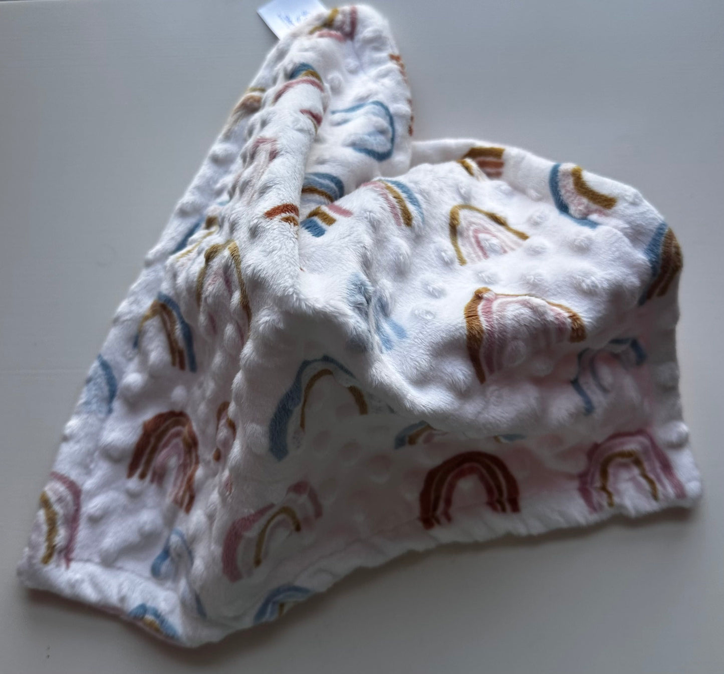 Pink Rainbows Minky Lovey