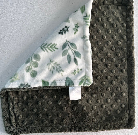 Green Leafs Minky Lovey
