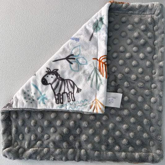 Grey Safari Animals Minky Lovey