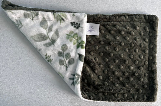 Green Leafs Minky Burp Cloth