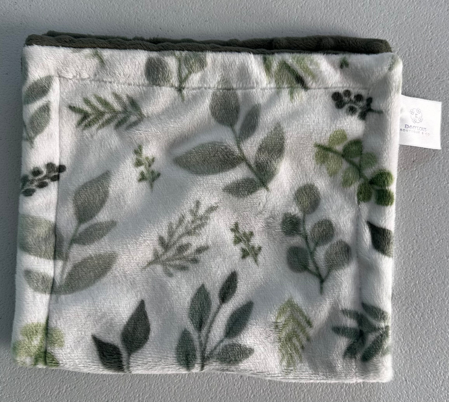 Green Leafs Minky Burp Cloth